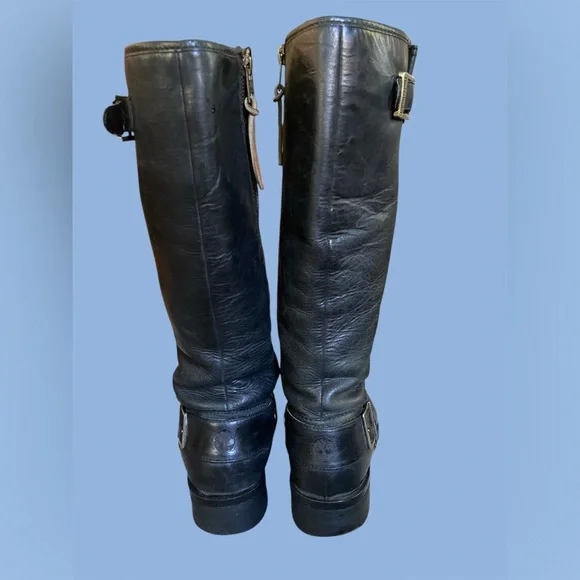 Timberland Black Leather Riding/Biker Boots Knee High Size 7.5 EUC - Picture 7 of 13